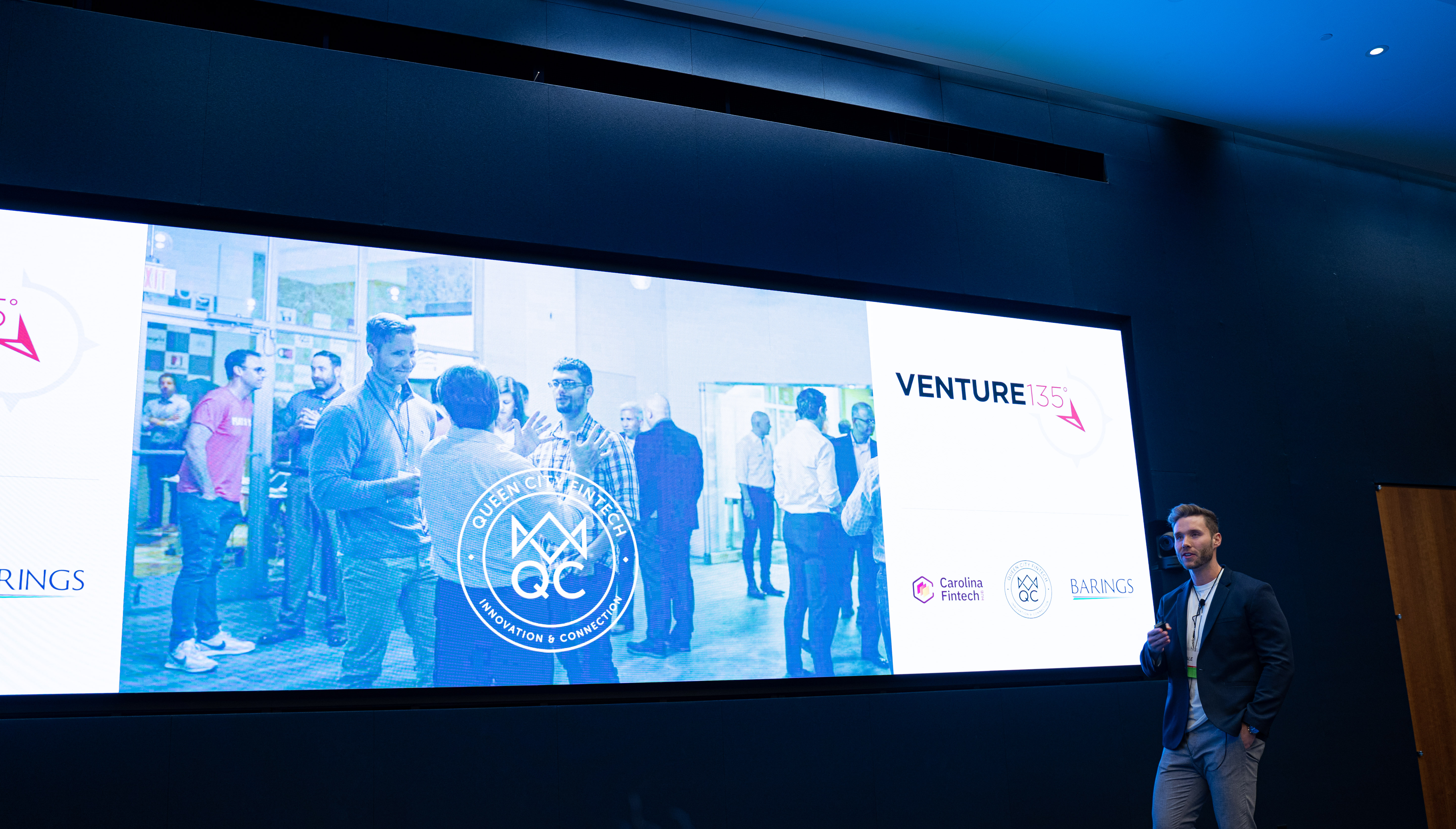 Kale Pasch presenting at a fintech event